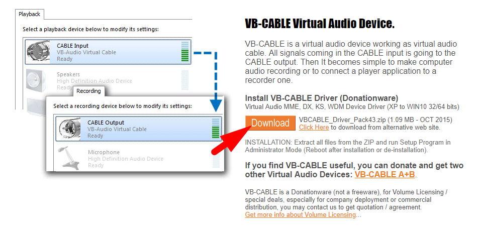 виртуальный аудио кабель